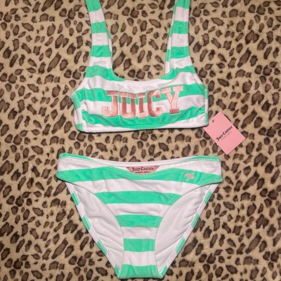 Juicy Couture Striped Regular Size M Bikini Swimwear for Women Viral! NWT summer - Picture 13 of 14